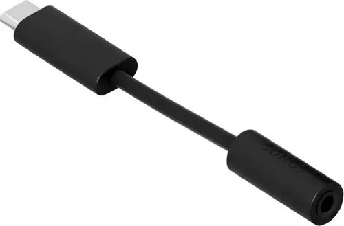 Sonos Eingangsadapter - 3,5-mm-auf-USB-C - Schwarz - Kopfhörer-Adapter für Sonos Era 100 und Era 300, ermöglicht den Anschluss von 3,5-mm-Kopfhörern für flexibles Musikhören.