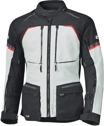 Held Biker Fashion Tridale Motorradjacke - wasserdicht und stylisch - Motorradjacke in Hellgrau/Schwarz/Rot, 100% wasserdicht und ideal für Biker, bietet optimalen Schutz und Komfort.