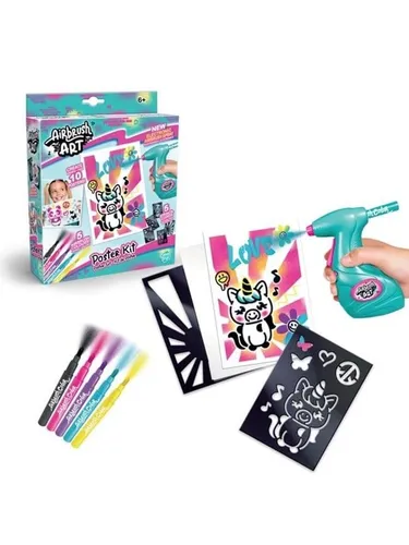 Canal Toys Airbrush Art AIR 015 - Poster Maker Kit mit elektrischer Airbrushpistole, kreativer Sprühspaß für Kinder ab 6 Jahren