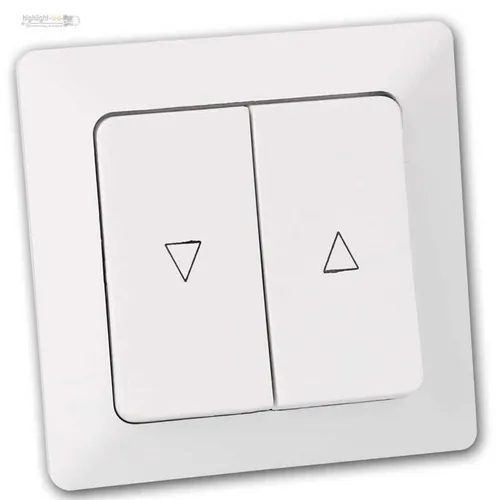 MILOS Jalousienschalter Jalousien-Taster weiß matt mit Rahmen Jalousiensteuerung