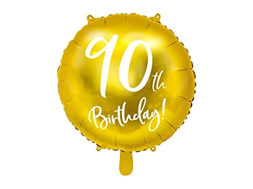 Unbekannt 1 Folienballon Happy Birthday 80 Geburtstag Deko Gold weiß Punkte 45 cm ungefüllt