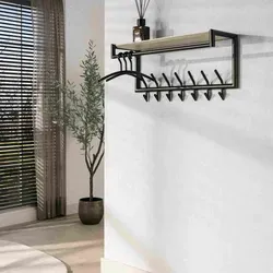 Garderobe Aret mit Kleiderstange und 7 Haken, 85 cm