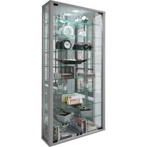 VCM Glasvitrine Vitrosa Maxi mit Spiegel, hängend - Vitrine für Schmuck und Sammlerstücke, mit 8 höhenverstellbaren Fachböden und elegantem Spiegel, ideal für eine stilvolle Präsentation.