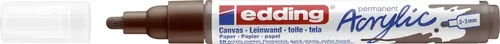 edding 5100 Acrylmarker medium - braun, wasserfest und ideal für präzises Malen auf Leinwand und Malkarton