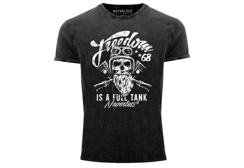 Neverless Print-Shirt – Cooles Herren T-Shirt mit Biker Spruch - Herren-Shirts aus 100% Baumwolle, stylisches Vintage-Design mit einzigartigem Biker-Motiv für einen angesagten Look.