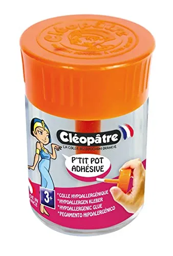 Cléopâtre Adhésive Hypoallergener Kleber mit Pinsel 50 g für Papier und Karton, transparent trocknend, flüssig, kindergeeignet, Bastelkleber