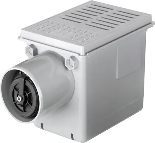 Produktbild ACO Kellerablauf mit 3-fachem Rückstauverschluss, grau, DN 110