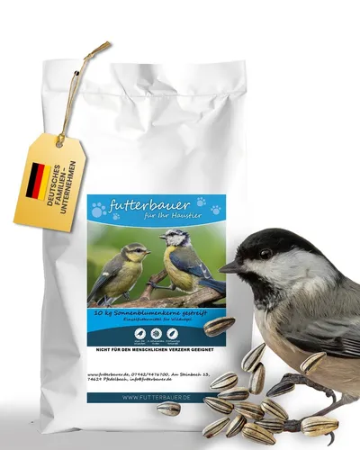 Classic Bird Sonnenblumenkerne 10kg - Premium Vogelfutter mit vitaminreichen, fettreichen Sonnenblumenkerne - ideal für Wildvögel und ohne Füllstoffe, hergestellt in Deutschland.