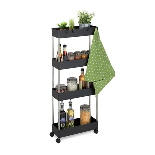 Nischenwagen Nischenrollwagen Nischenregal schmal Schieberegal Platzsparregal