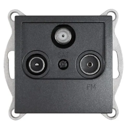 Flair anthrazit Schalter Steckdosen Rahmen Taster USB RJ45 LED Dimmer Antenne