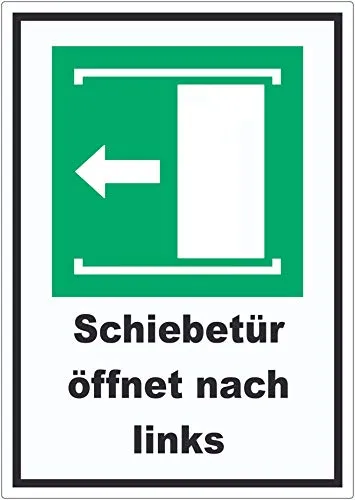 Schiebetür öffnet nach links Aufkleber A9 (37x52mm)