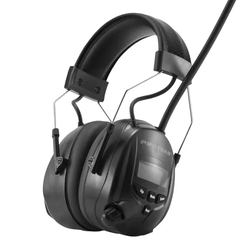 PROTEAR Bluetooth 5.4 Gehörschutz mit DAB/DAB + FM Radio, wiederaufladbare elektrische Gehörschutzkapsel mit Freisprechfunktion, Idealer zum Mähen, Sägen, Werkstatt,SNR 30dB