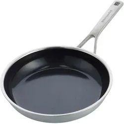 KitchenAid Multi-Ply Edelstahl Bratpfanne 28 cm - Keramische Antihaftbeschichtung - Hochwertige Pfanne aus mehrschichtigem Edelstahl mit keramischer Antihaftbeschichtung für perfekte Kochergebnisse. Ideal für alle Wärmequellen und spülmaschinenfest!
