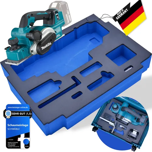 SCHWÄBLE® Schaumeinlage für Makita Hobelmaschine DKP181 - Werkzeugkoffer mit passgenauer Schaumstoffeinlage, schützt Ihre Geräte optimal und sorgt für Ordnung im Koffer.