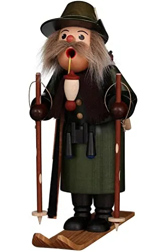 Christian Ulbricht Räuchermännchen Förster auf Ski 26,5 cm von Christian Ulbricht