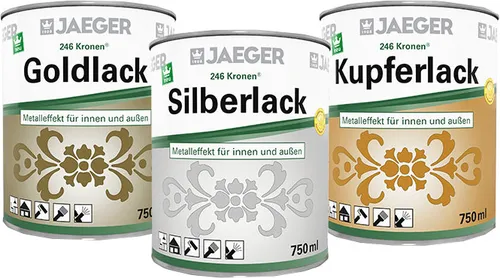 Jaeger Kronen® Goldlack 750ml - Hochwertiger Goldlack für kreative Projekte - Lacke, hergestellt in Deutschland, ideal für handwerkliche Anwendungen mit einem edlen Gold-Finish.