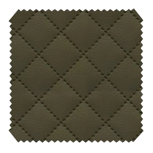 novely® SOLTAU Kunstleder - 3-lagig gesteppter Möbelstoff - Kaschierter Volumen-Polsterstoff mit Karo-Muster - Pflegeleichte Meterware 1lfm | Farbe: 07 Olive