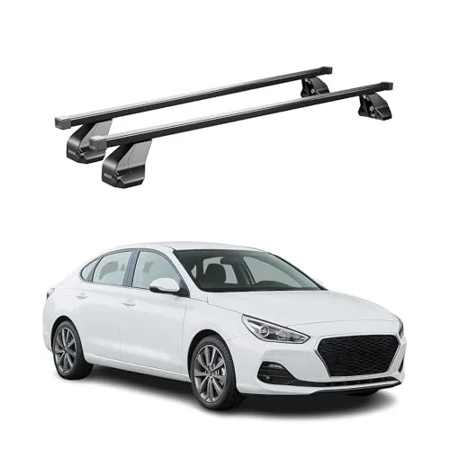 OMAC Dachträger Menabo für Hyundai i30 Fastback (2016-2025) - Dachgepäckträger aus hochwertigem Stahl, abnehmbar und wasserbeständig. Ideal für Fahrrad- und Skiträger, bietet viel Platz für Ihre Abenteuer und sorgt für ein elegantes, aerodynamisches Design.
