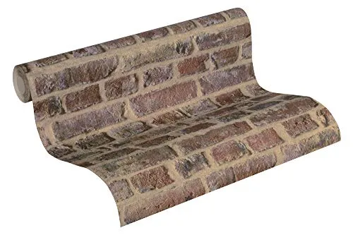 A.S. Création Vliestapete Trendwall Tapete in Backstein Optik 10,05 m x 0,53 m beige braun rot Made in Germany 371611 37161-1