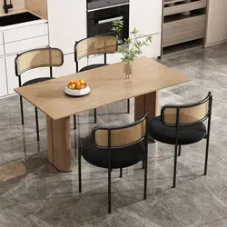 Flieks Esszimmerstuhl (4 St) - Elegantes Rattanstuhl Set - Stühle in edlem Samt mit Rückenlehne, ideal für Wohnzimmer oder Esszimmer. Hohe Belastbarkeit bis 150 kg und komfortable Sitzfläche für entspanntes Sitzen.