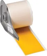 Endlos-Etikett aus Vinyl, 50,8 mm x 15,24 m, gelb, Brady M7C-2000-595-YL - Etiketten für vielseitige Anwendungen, beständig gegen Fett, Öl und Chemikalien, ideal für strukturierte Oberflächen. Hohe Außenbeständigkeit von 5 Jahren und temperaturbeständig von -40 °C bis +82 °C.