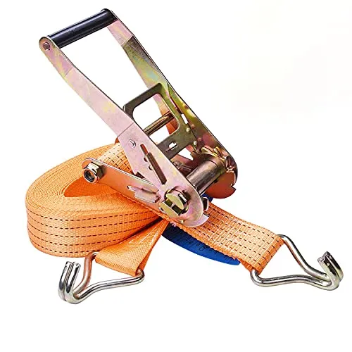 Zurrgurt Ratsche Spitzhaken, Spanngurt 4000 daN,zweiteilig,Farbe Orange, 10 m Länge, 50 mm Bandbreite