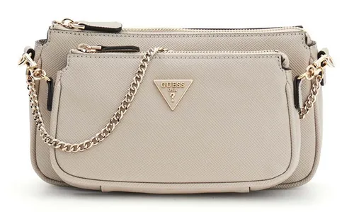 Guess Umhängetasche Double Pouch Crossbody Bag (Set, 2-tlg) braun - Stylische Umhängetasche aus hochwertigem Polyurethan, ideal für den Alltag. Mit abnehmbaren und verstellbaren Schulterriemen für optimalen Tragekomfort. Maße: 24x14x5 cm, leicht und praktisch!