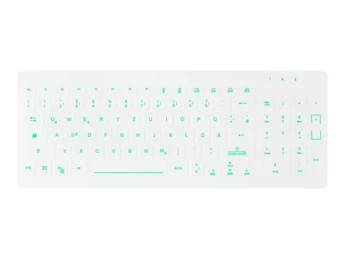 Active Key AK-CB7012 Hygiene Tastatur mit Beleuchtung - QWERTZ Deutsch - Hygienische Tastatur mit beleuchteten Tasten, ideal für den Einsatz in sensiblen Bereichen wie Medizin oder Gastronomie.