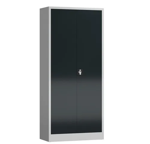 ClassiX Mehrzweckschrank X-545528 - Bürostühle, abschließbarer Flügeltürenschrank aus Metall mit 3 verstellbaren Fachböden und hoher Tragkraft von 65 kg pro Boden, ideal für Ordnung und Sicherheit im Büro.