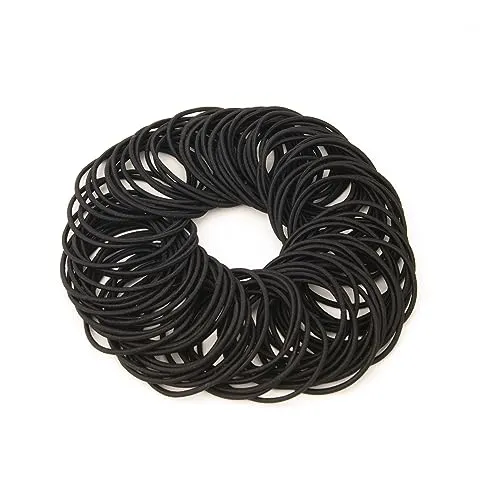 Stück Haargummi, Klein Elastisch Haargummi Damen, Pferdeschwanz Inhaber Haargummis Mädchen für Mann, Frauen, Kinder, Männer, Bulk Haargummis für Dickes Lockiges Haar (Schwarz) 100