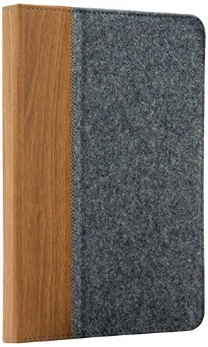 Speedlink stylische Tablet-Tasche - SENTEA Universal Case (praktische Standfunktion - Moderne Optik aus Holz und Filz - flexible Geräteaufnahme) für Tablet-PCs von 11 x 17,8 cm bis 12 x 18,8 cm grau-braun