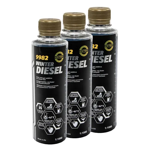 Winter Diesel Kraftstoff Additiv 3 X 250 ml Heizöl MANNOL 9983 Fließ Fit Zusatz