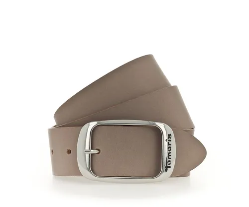 Tamaris Ledergürtel Doppelschließe in glänzendem Silber - Eleganter Gürtel aus geschmeidigem Rindsleder, ideal für den perfekten Sitz deiner Hose. Mit einer Breite von 4 cm passt er in die meisten Gürtelschlaufen und ergänzt jedes Outfit.