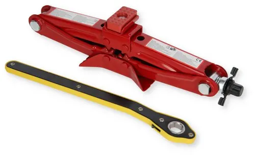 HABA BV Scheren-Wagenheber mit Ratsche - Sonstige - Robuster Scherenwagenheber mit einer Tragkraft von 1000 kg, ideal für sicheres Anheben von Fahrzeugen.