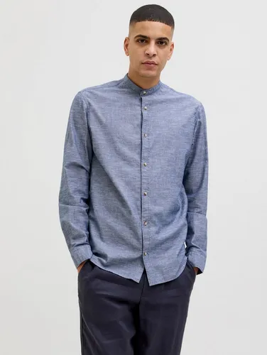 Jack & Jones Hemd - Regular Fit in Blau, Größe S für Herren - Herren Plussize Hemd von Jack & Jones in Blau, mit 83% Baumwolle und 17% Leinen für optimalen Tragekomfort. Ideal für lässige Anlässe!