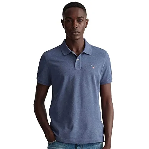 Gant Poloshirt REG SHIELD SS PIQUE POLO - Herren-Shirt aus 100% Baumwolle mit Logo und Flachstrickkragen, ideal für einen lässigen Look in der Größe XXXL.