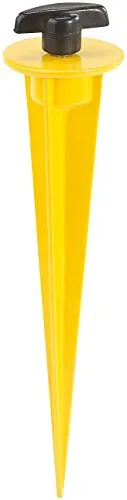 AGT LED Strahler Erdspieß: Aluminium-Erdspieß für LED-Fluter, 17 cm, gelb (Flutlichtstrahler Erdspieß, Garten-Erdspieß für Leuchte, Boden Solarleuchten)