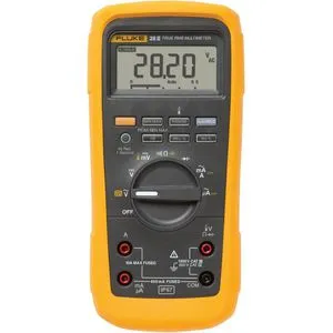 Fluke Multimeter 28-II True RMS - Multimeter für Profis, CAT IV 1000V, stoßfest und wasserdicht (IP67) mit 800 Stunden Akkulaufzeit und umfassenden Messfunktionen für Spannung, Strom und Temperatur.