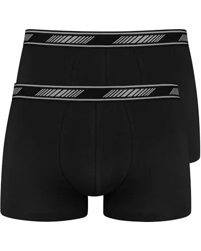 Nur Der 2er Pack Boxer 3D Flex atmungsaktive Baumwolle Männer Unterhosen Herren, schwarz, XL