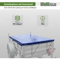 TRUTZHOLM Anhänger Flachplane Blau mit Gummigurt 2075x1140mm - Witterungsbeständige Flachplane mit Gummigurt für Anhänger, ideal zum Schutz Ihrer Ladung vor Sonne und Regen. Passend für Kastenanhänger mit 2075x1140mm, inklusive stabilisierenden Alu-Bügel.