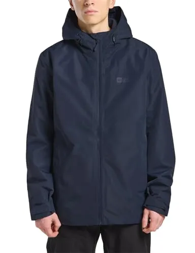 Jack Wolfskin Herren Taubenberg 3in1 Jkt M Jacket - Nachtblau, XXL EU - Funktionsjacke, 3-in-1, wasserdicht und winddicht, ideal für wechselhaftes Wetter und Outdoor-Aktivitäten.