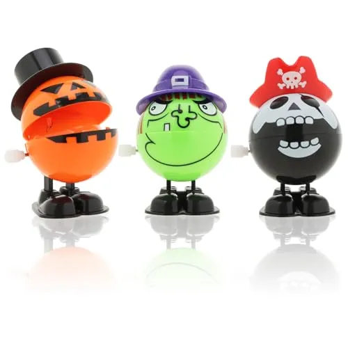 com-four® 3X Halloween-Aufziehfigur - Aufziehbare Figuren im Halloweenlook - Partyspielzeug für Halloween und Mottopartys [Auswahl variiert] (03 Stück - Auswahl variiert)