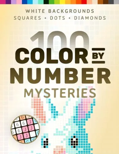 Color by Number Mysteries: White-Background Edition – Entspannendes Malbuch für Erwachsene