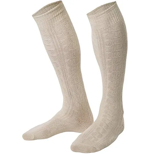 dressforfun 900642 Unisex Kniestrümpfe Weiß, Lange, Einfarbige Trachtensocken -Diverse Größen (39-42| Nr. 303301)