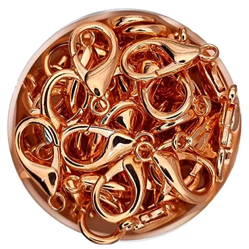 Karabinerverschlüsse 18 mm, 50 Stück, rose gold dunkel, Schmuckverschlüsse, Karabiner, Ketten Verschlüsse, Sprung Ring Schmuck Basteln Schmuckherstellung Karabiner Verschluss