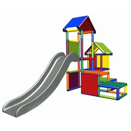 Spielturm Kletterturm Gesa mit Rutsche für Kleinkinder - Freistehende Kletterwände mit Kriechtunnel und Rutsche, ideal zur Förderung der Motorik für Kleinkinder. Modular erweiterbar und aus hochwertigem, UV-beständigem Kunststoff.