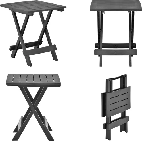 vidaXL Gartentisch Klappbar Anthrazit 45x43x50 cm Kunststoff