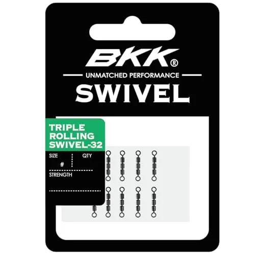 BKK Schnurverbinder Triple Rolling Swivel-32 (Brass, Black), (1-St) Gr. 1/0 / 5 Stück