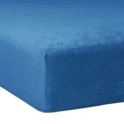Traumschlaf Flausch Biber Spannbettlaken 120x200 cm - 130x200 cm | Kobalt Blau - Kuscheliges Spannbettlaken für Boxspringbetten, wärmend und pflegeleicht. Ideal für Matratzen bis 35 cm Höhe, sorgt für gemütlichen Schlafkomfort mit elastischer Passform.