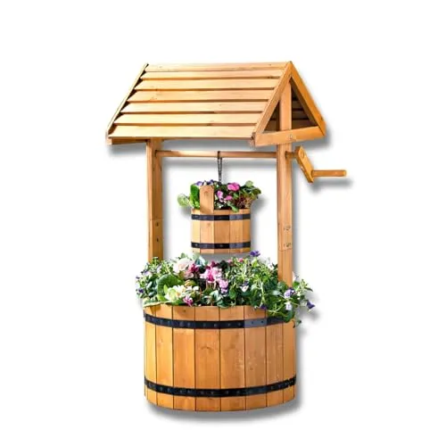 Pagen® Pflanztopf Wunschbrunnen aus Tannenholz, 83 x 49 x 37,5 cm